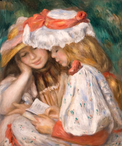 20150815_172251 RX100M4.jpg - Pierre-Auguste Renoir, France, Two Girls Reading, 1890-91. LA County Museum of Art